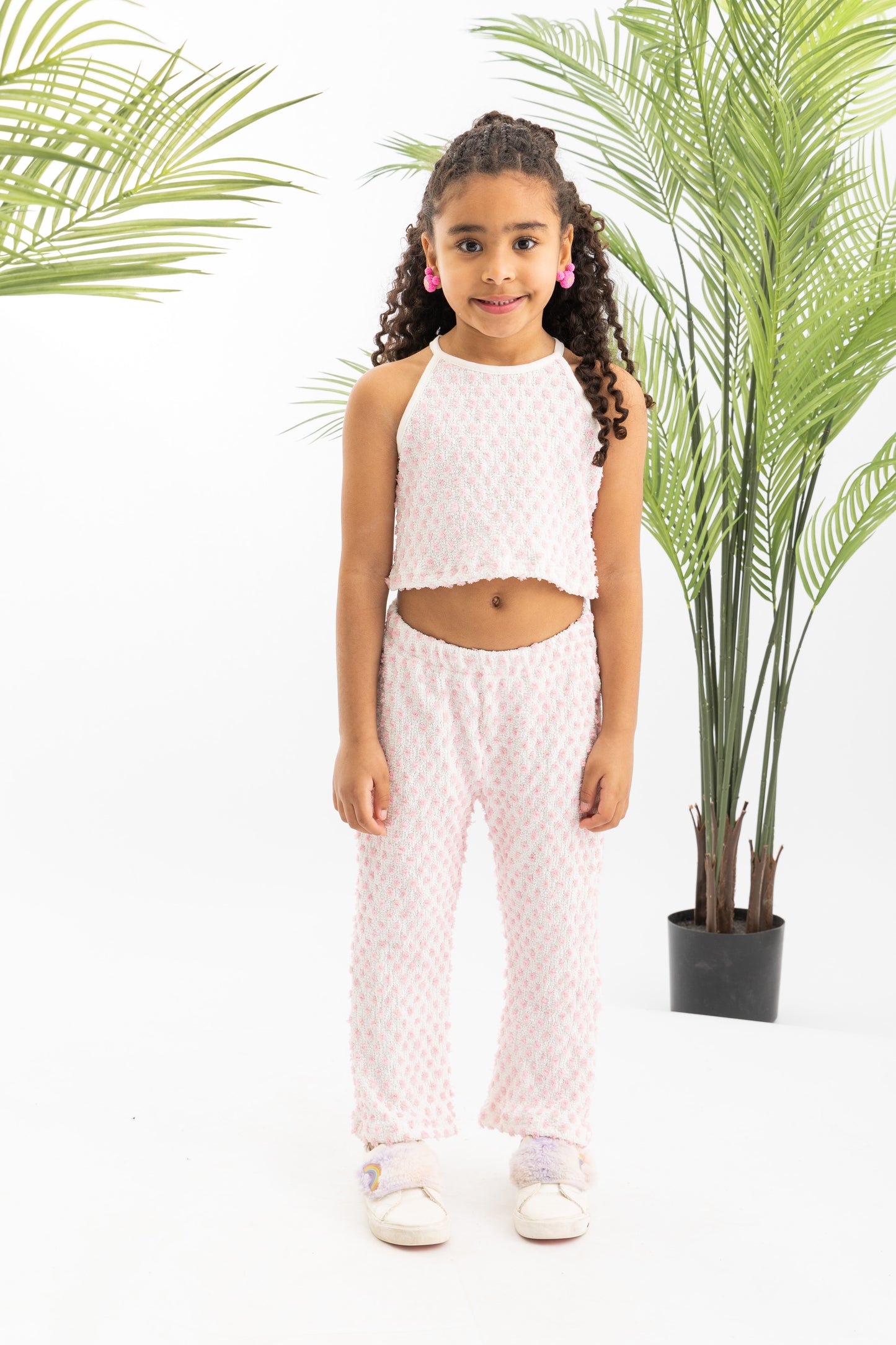 Dotted Girls Set With Pants