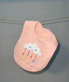 Peach Sleepy Cloud Printed Baby Bib