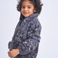 Boys Hooded Quilted Fur Jacket-Grey