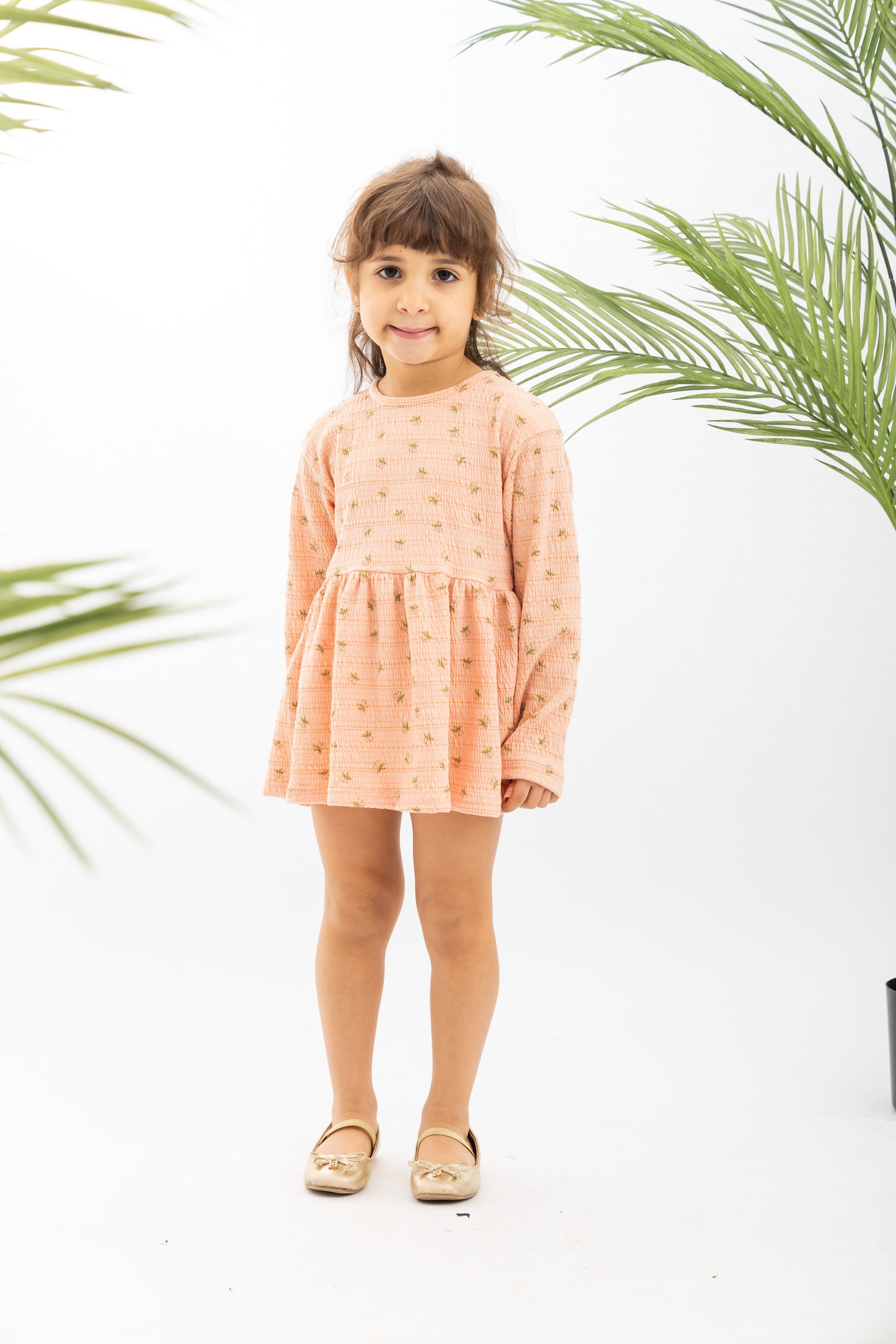 Floral Longsleeve Cotton Girls Dress