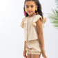 Ruffled Shortsleeve Girls Set With Shorts