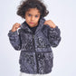 Boys Hooded Quilted Fur Jacket-Grey