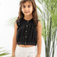 Girls Linen Set With Ruffled Shorts