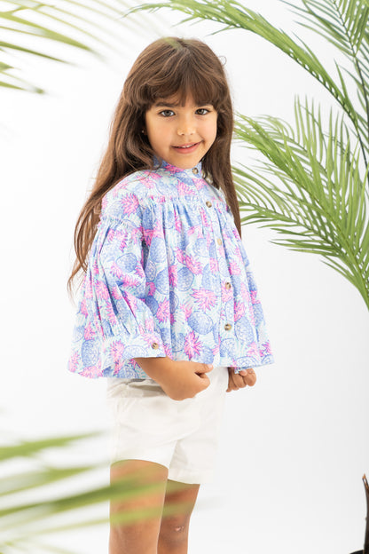 Pineapple Print Girls Shirt