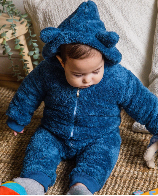 Baby Teddy Onesie Dark Blue