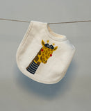 White Giraffe Printed Baby Bib