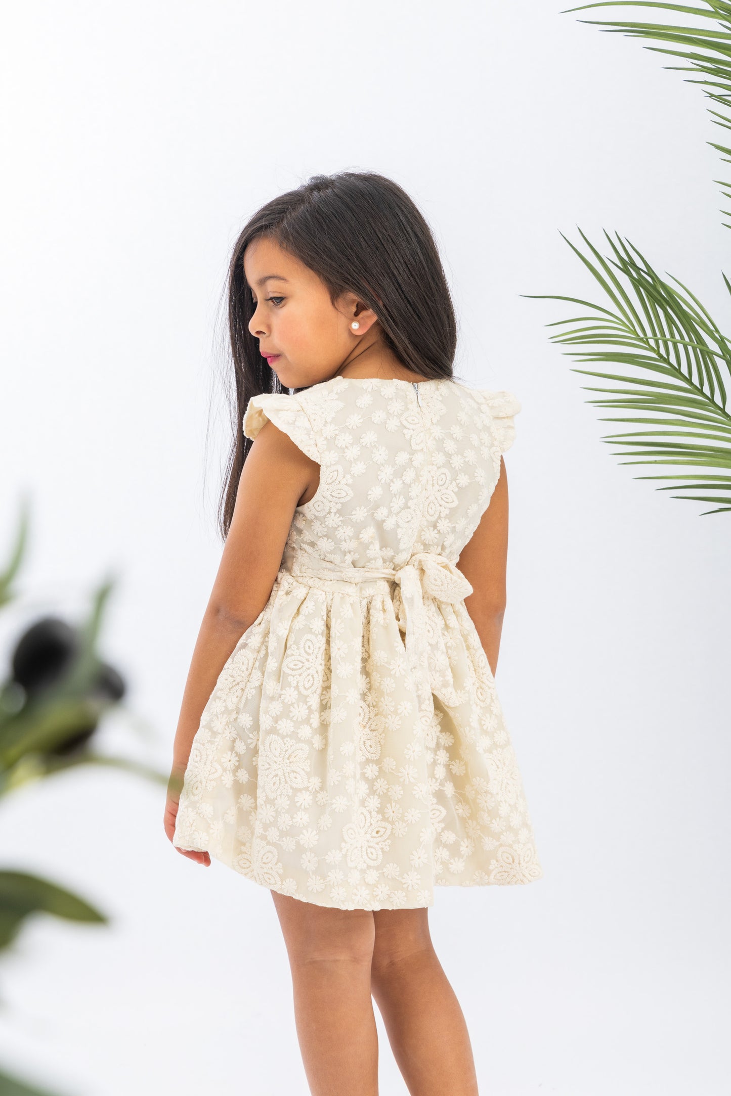 Lace Short Sleeve Girls Dress