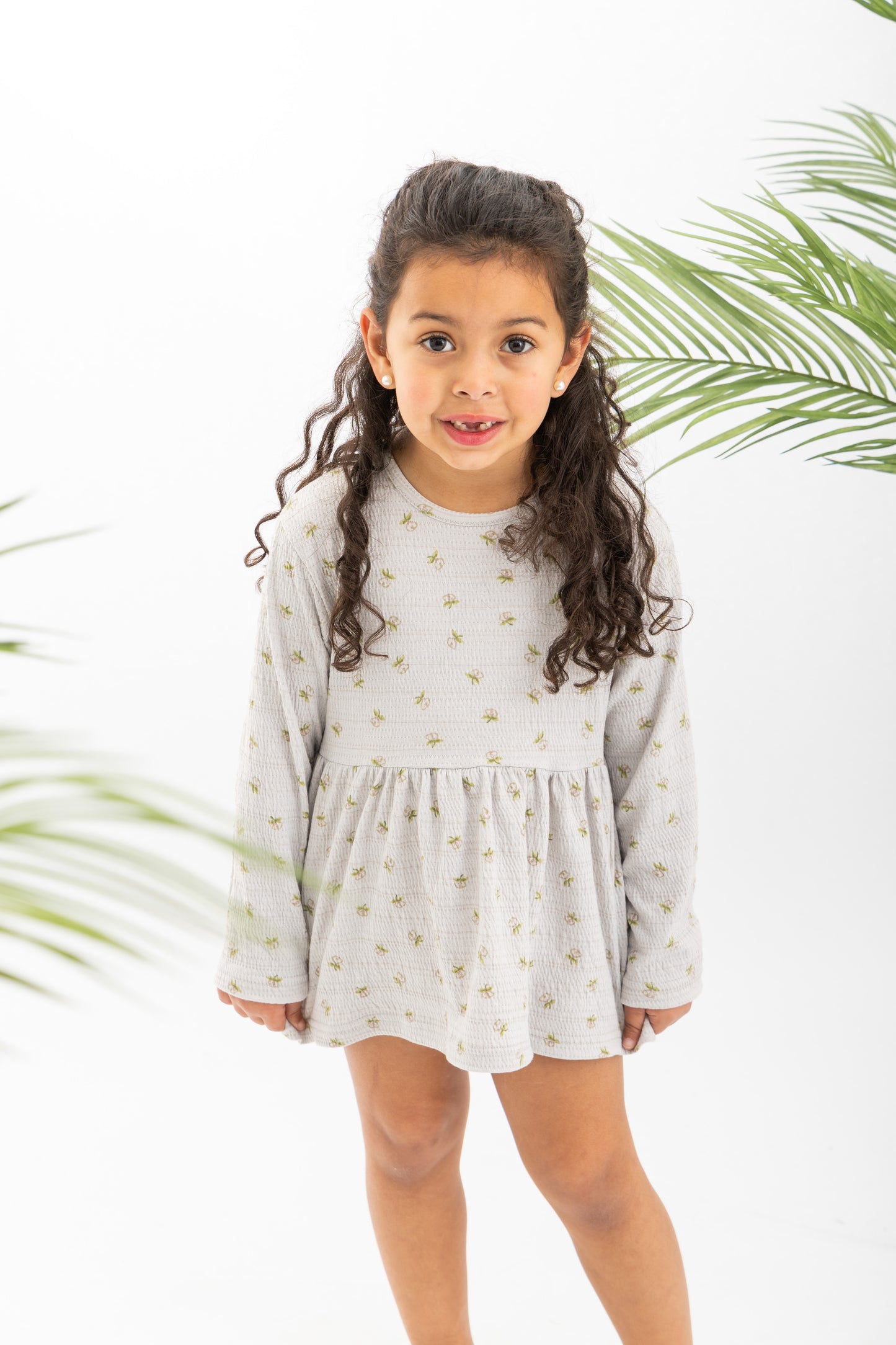 Floral Longsleeve Cotton Girls Dress