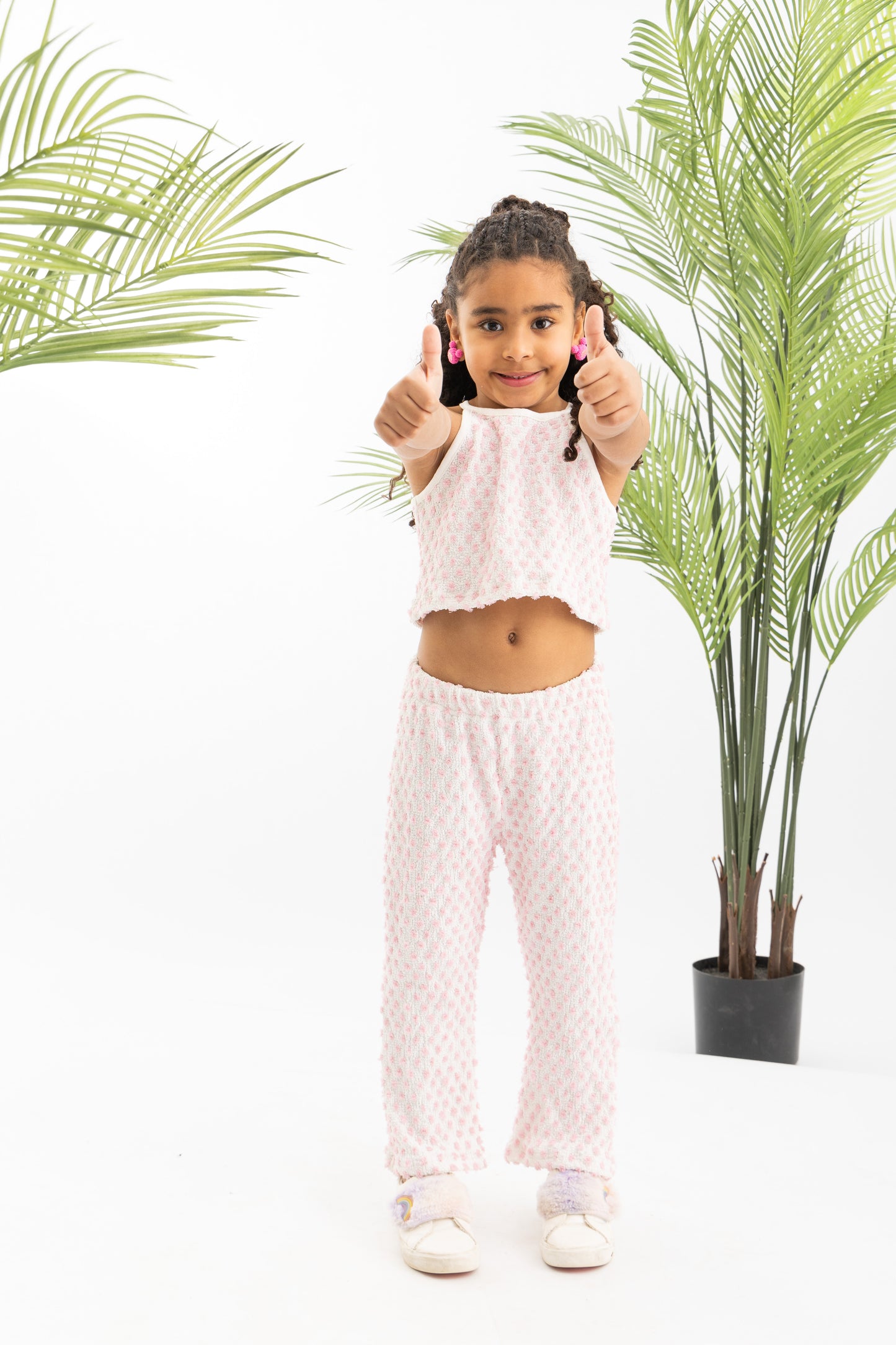 Dotted Girls Set With Pants