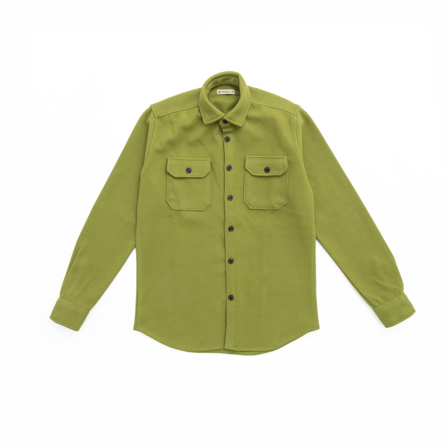 Lime green plain wool shirt