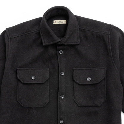 Black plain wool shirt