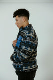 Aztec Men Fur Jacket With Pocket-Blue