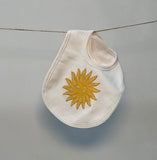 White Embroidered Sunshine Baby Bib