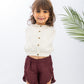 Girls Linen Set With Ruffled Shorts