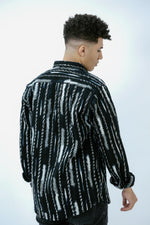 Striped Black Men Wool Shirt