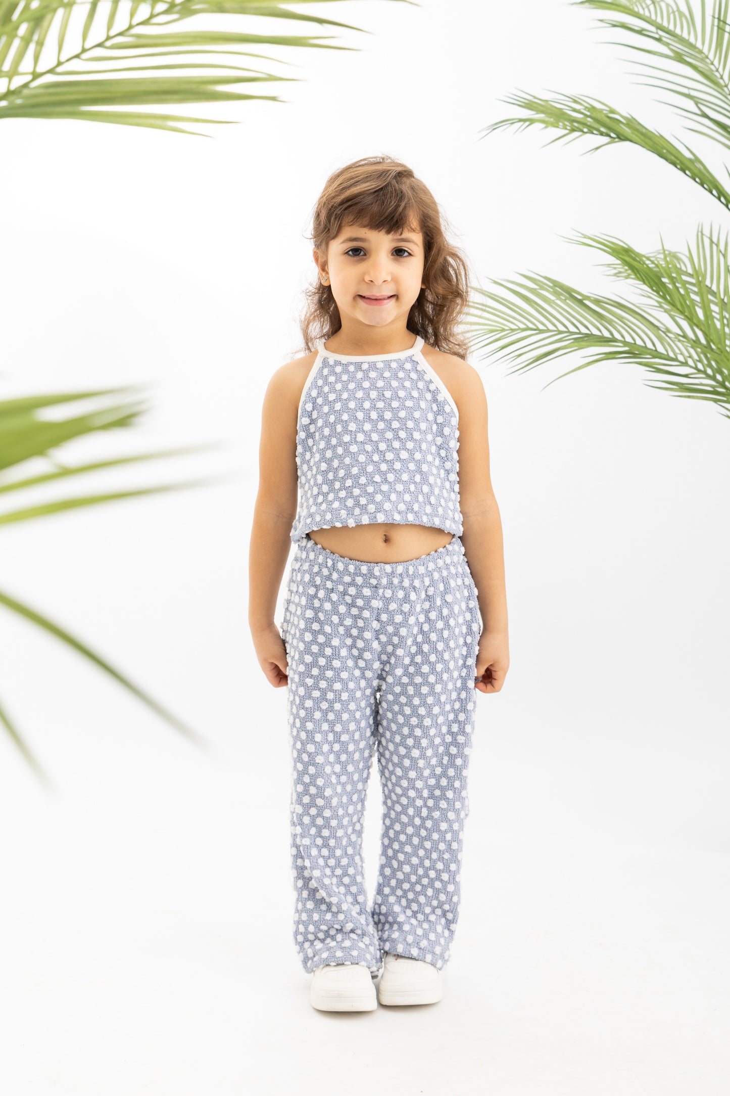 Dotted Girls Set With Pants