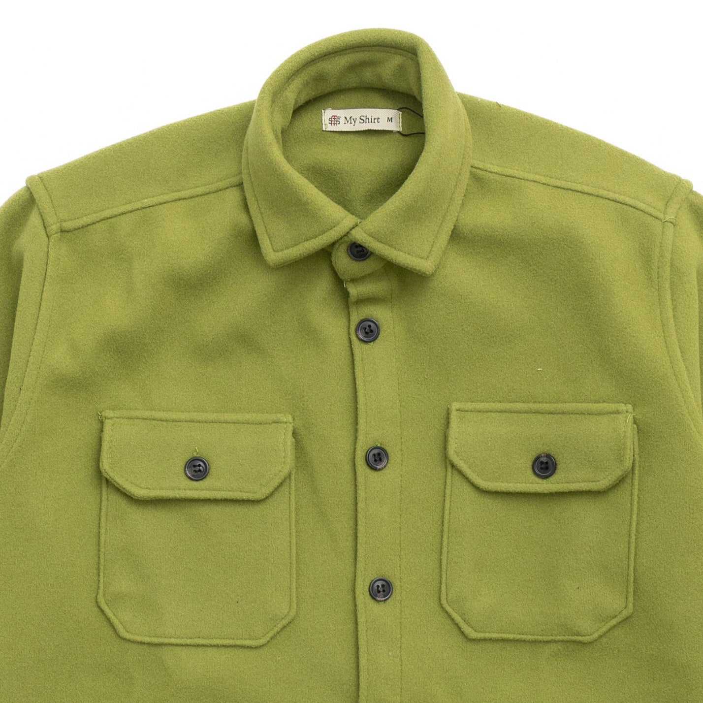 Lime green plain wool shirt