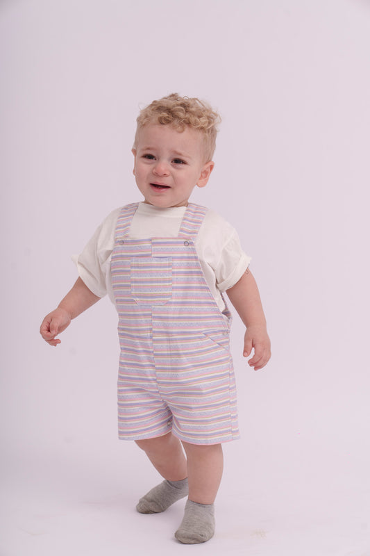 Stripped BabyBoy Top and Salopette 2 Piece Set