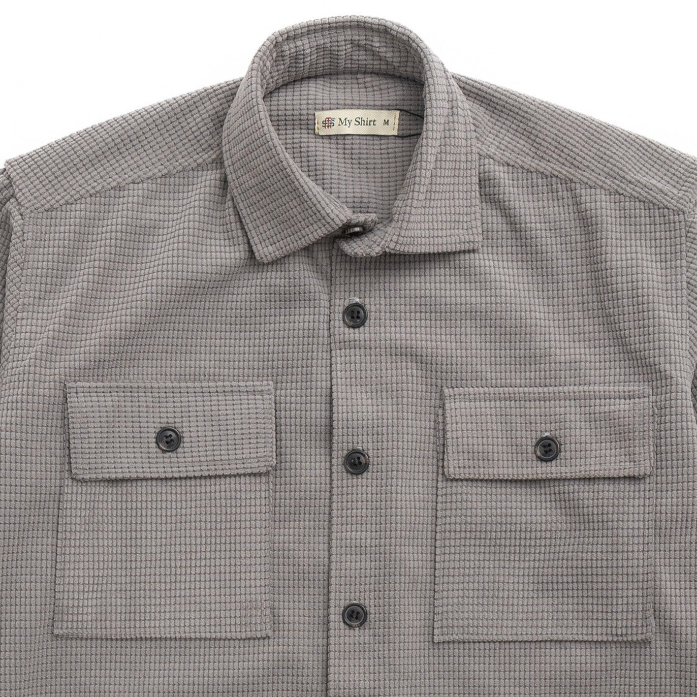 Grey mini square pattern Velvet Shirt