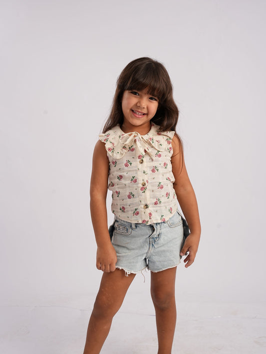 Floral Printed Girls Blouse