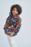 Aztec Boys Fur Jacket With Pocket-Blue