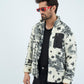 Aztec Men Fur Jacket With Pocket - White