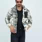 Aztec Men Fur Jacket With Pocket - White