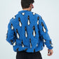 Penguins Men Fur Jacket - Blue