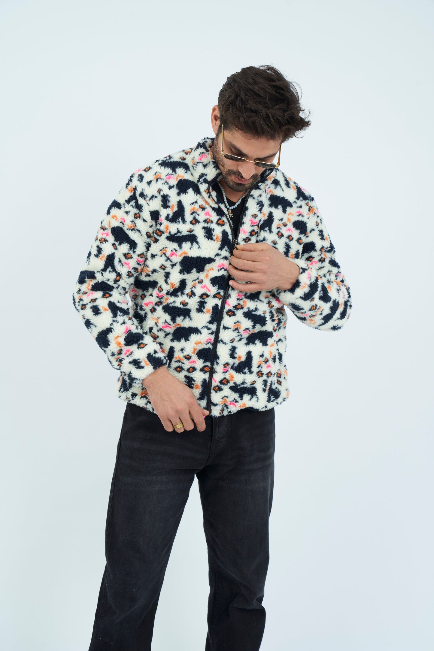 Bears Men Fur Jacket-Offwhite