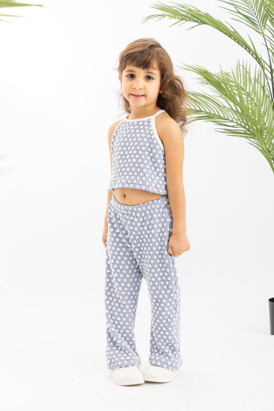 Dotted Girls Set With Pants