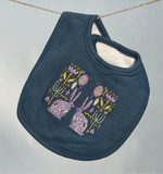 Blue Rabbit Embroidered Baby Bib