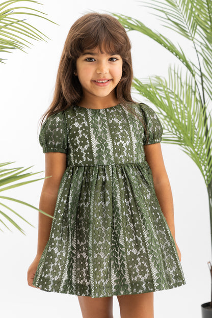 Lace Short Sleeve Girls Dress