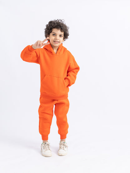 Orange Pattern Sweatshirt and Jogger Set