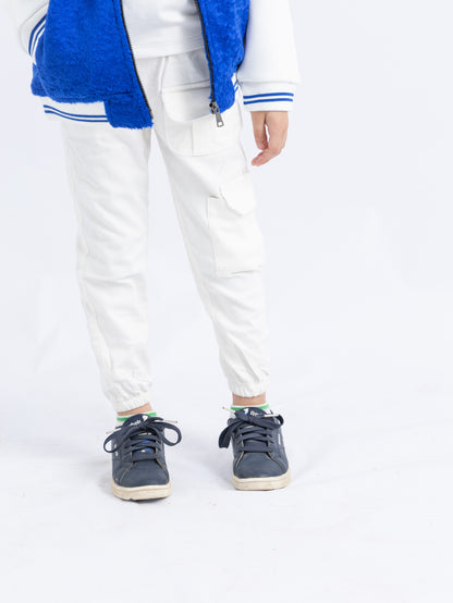 White Cargo Pants with Pockets