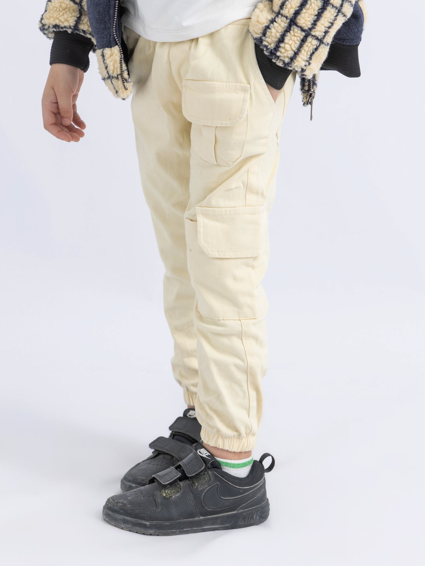 Beige Cargo Pants with Pockets