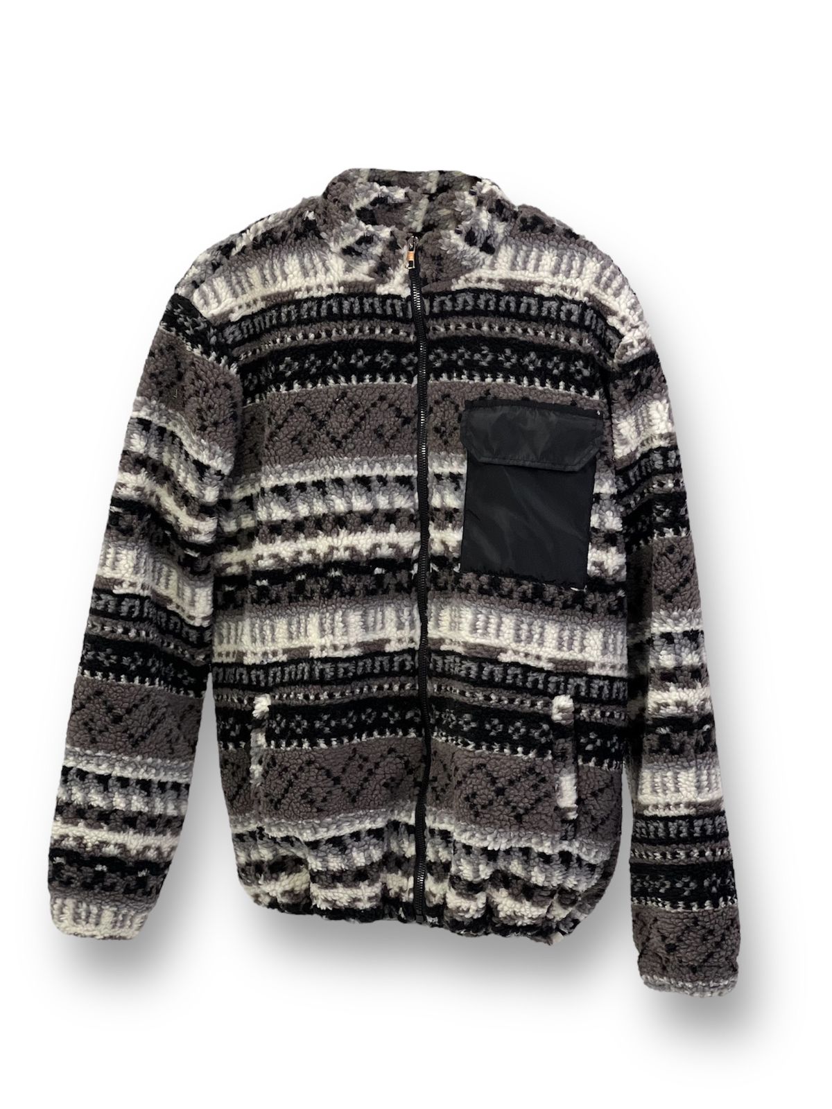 Aztec Men Fur Jacket With Pocket-Grey