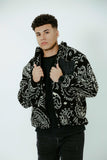 Aztec Men Fur Jacket With Pocket-Black