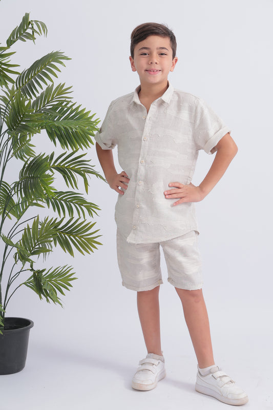 Textured Boys Linen Boys Summer Set