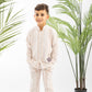 Peach Striped Boys Linen Set