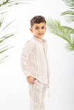 Peach Striped Boys Linen Set