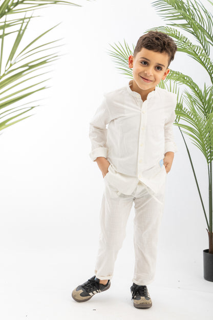 White Boys Linen Set