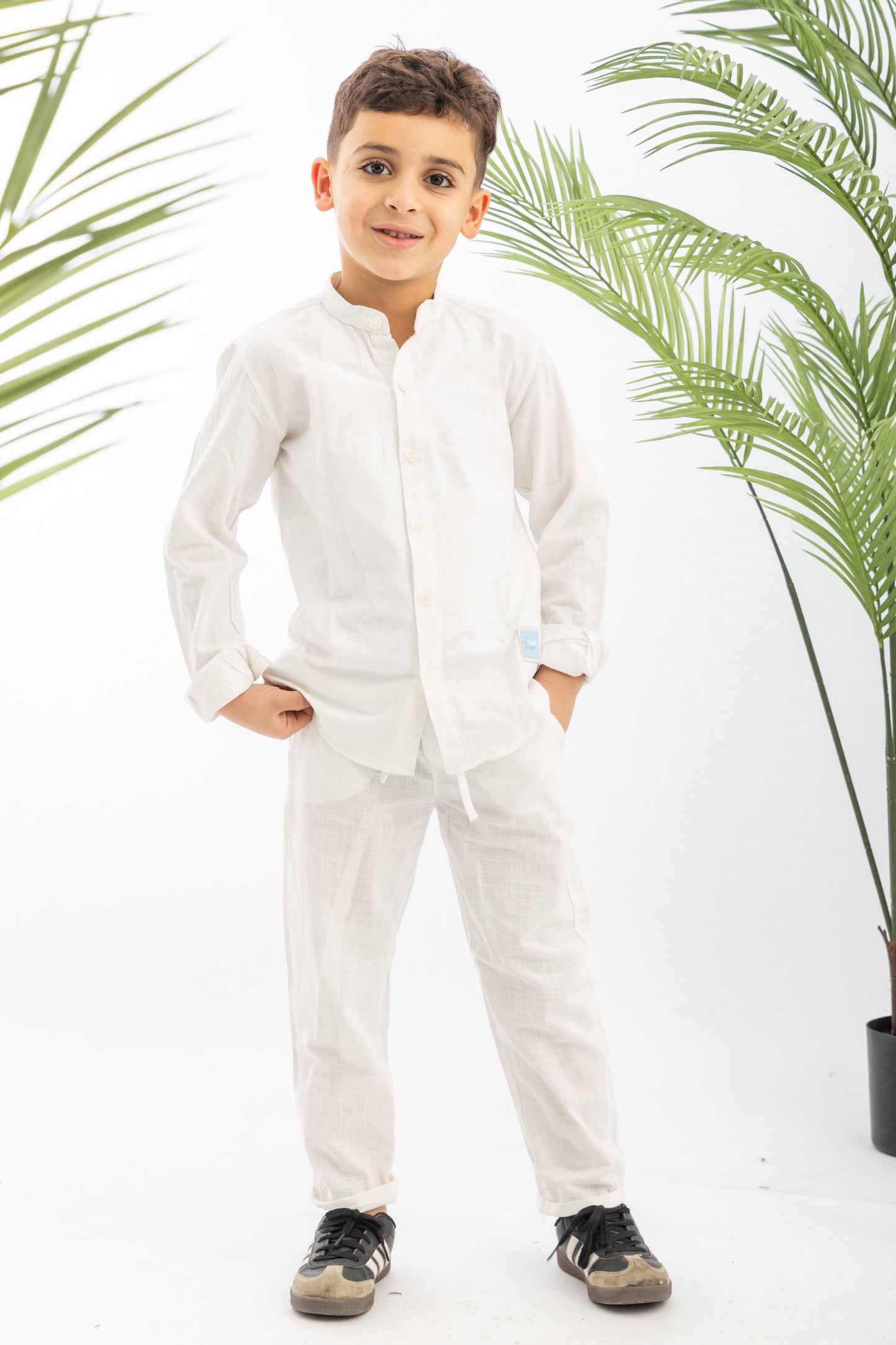 White Boys Linen Set