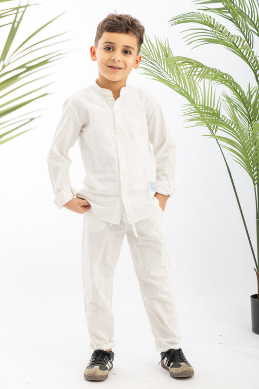 White Boys Linen Set