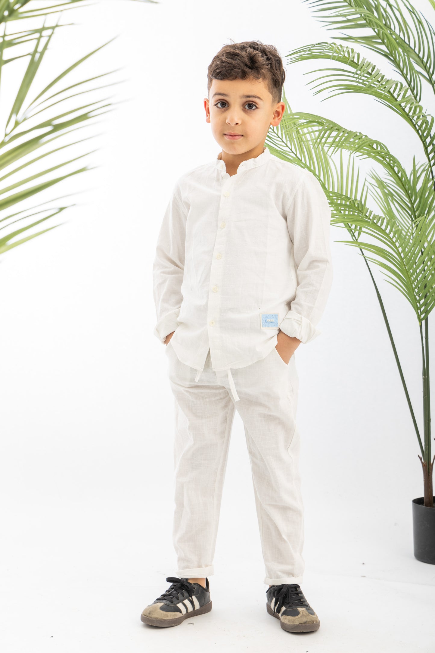 White Boys Linen Set