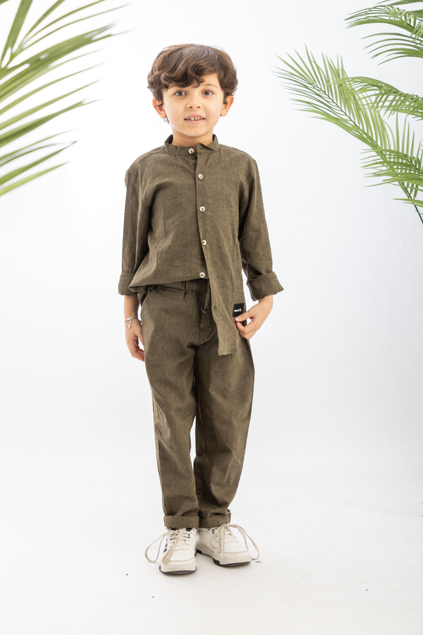 kakhi Boys Linen Set