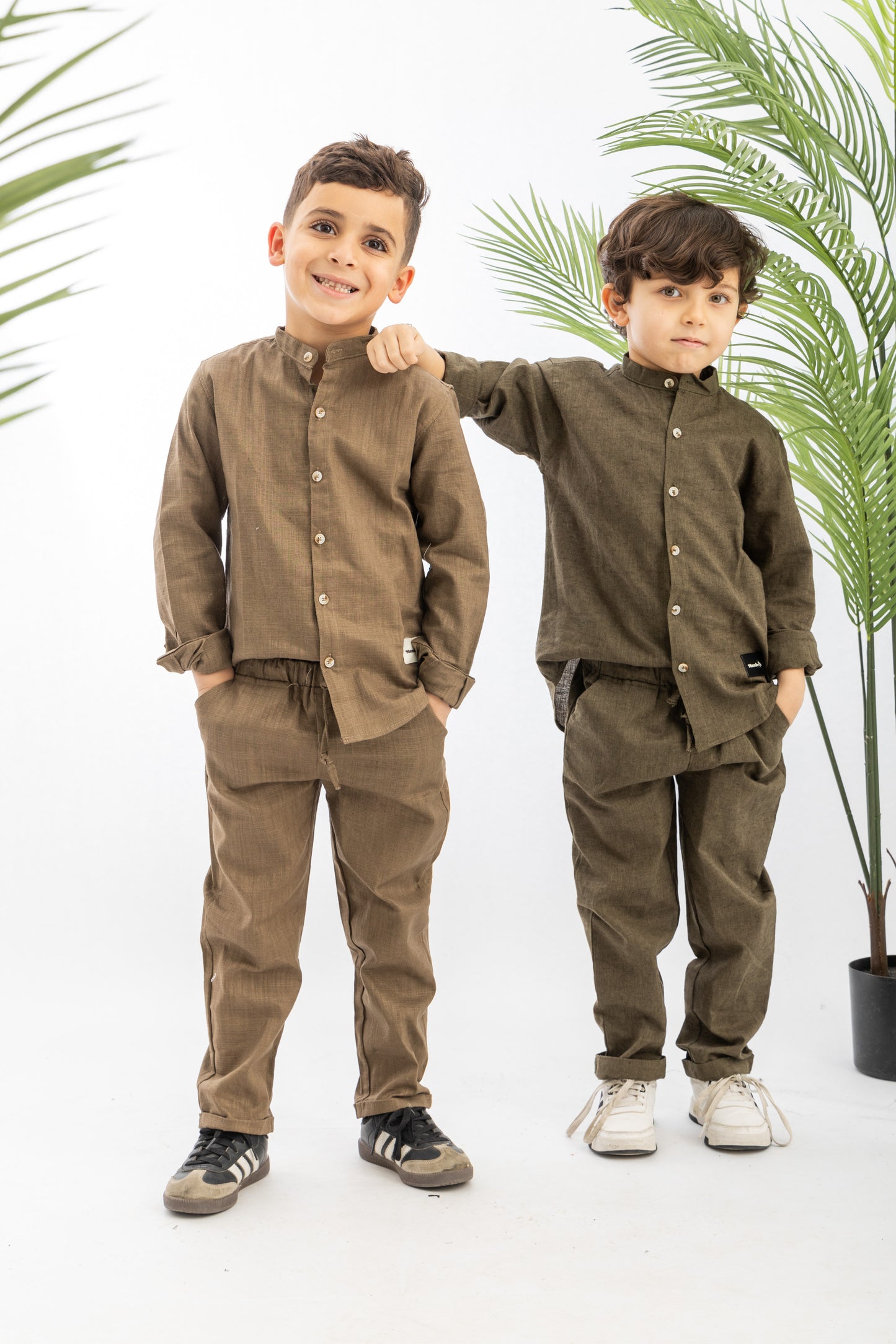 kakhi Boys Linen Set