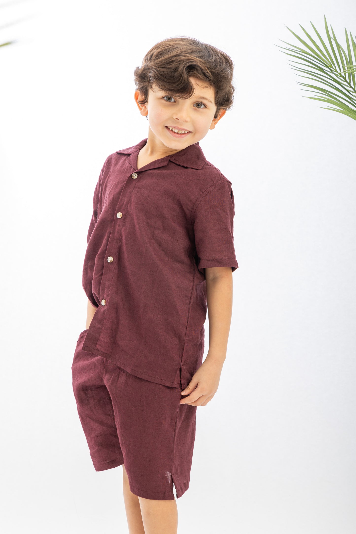 Maron Boys Linen Set