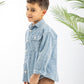 Light Blue Textured Denim Boys Shirt