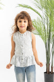 Mesh Girls Blouse With Flowers