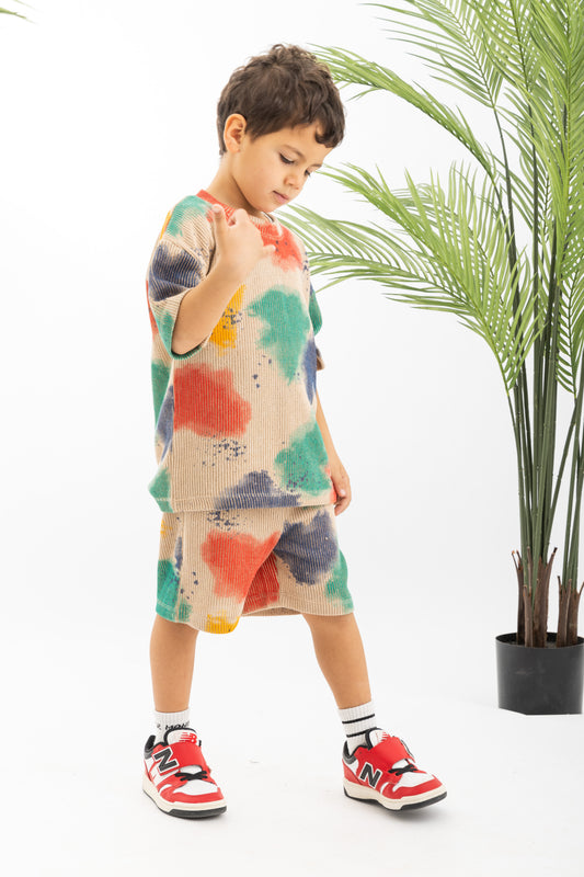 Tie Dye Boys Set-Beig